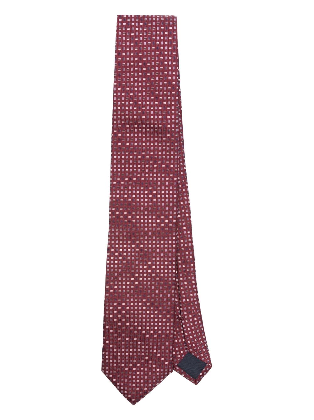 Corneliani 几何提花领带 - 红色