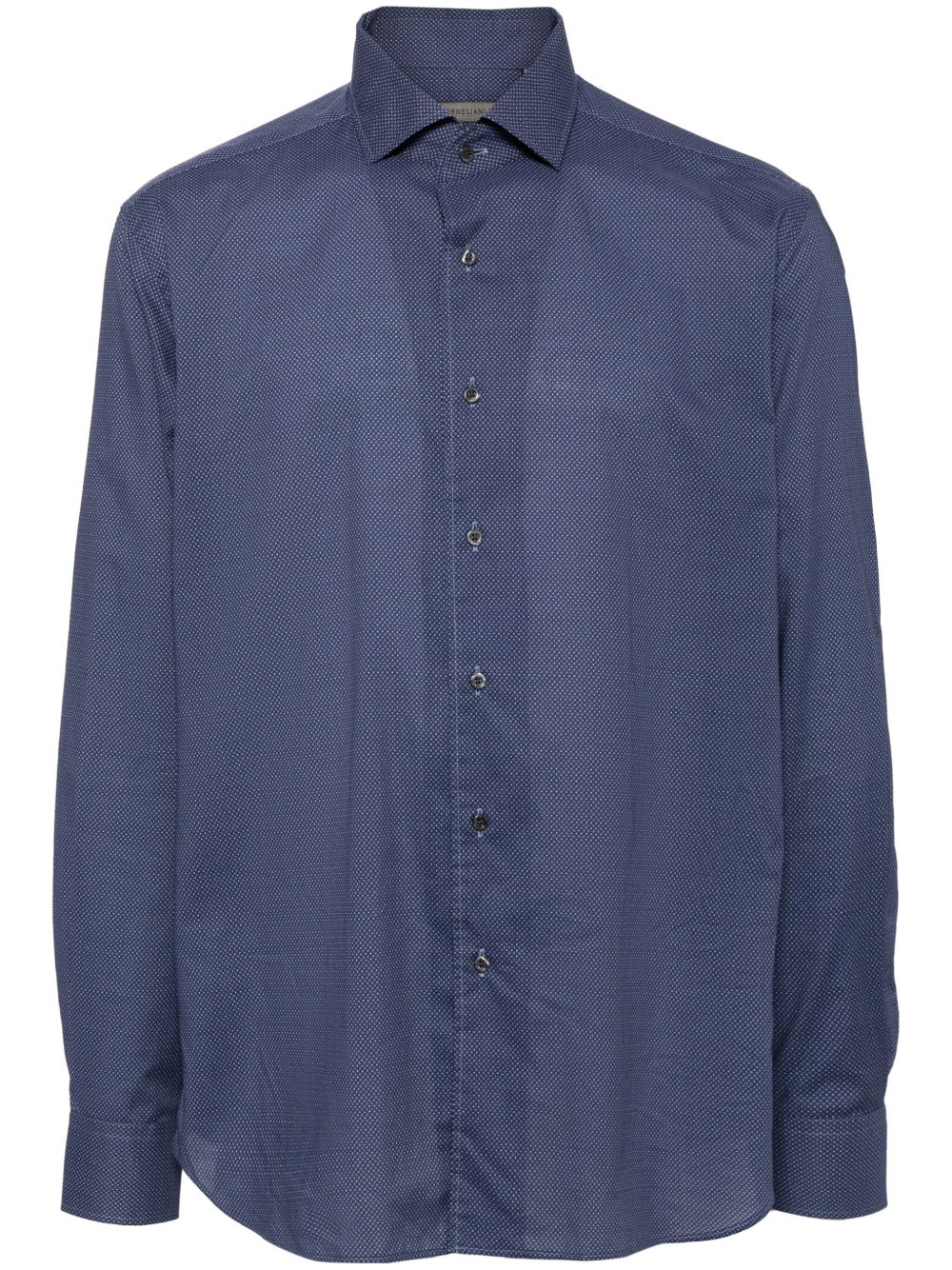 Corneliani 切角领棉衬衫 - 蓝色