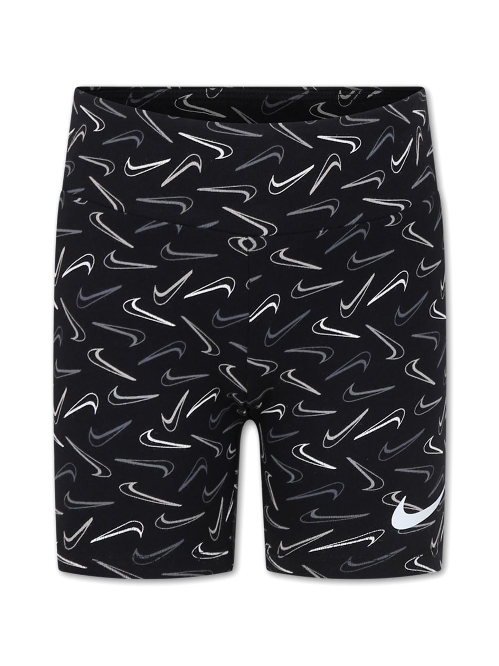 Nike Kids logo印花短裤 - 黑色