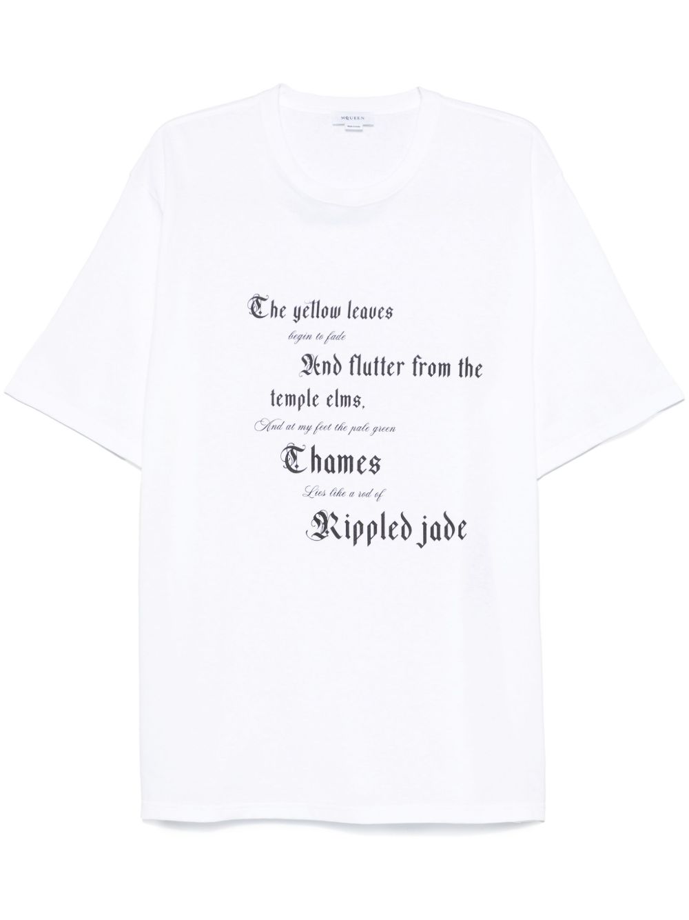 Alexander McQueen 文字印花T恤 - 白色