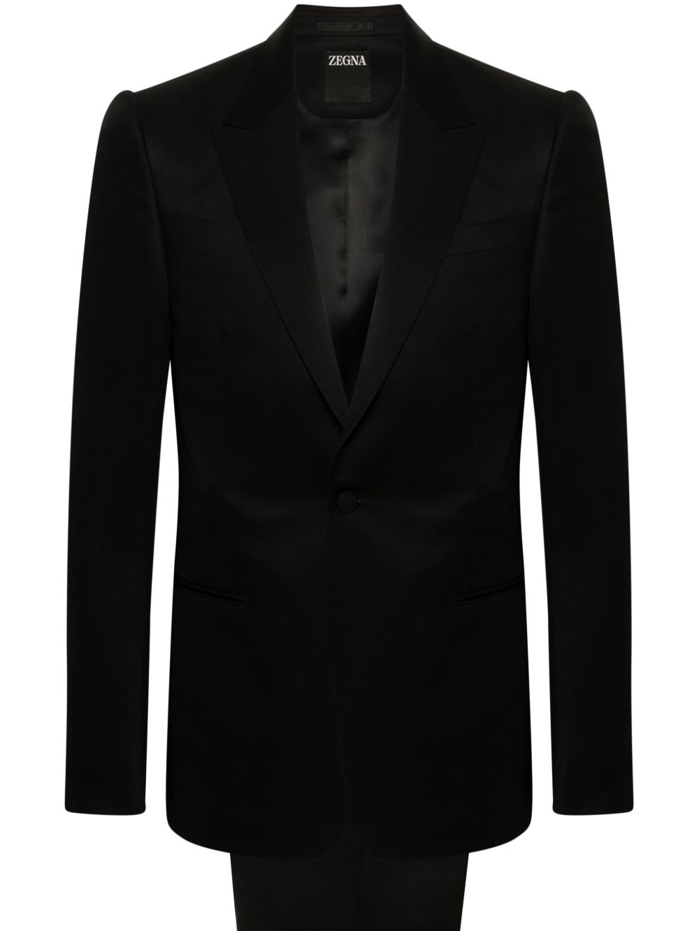 Zegna 单排扣西装套装 - 黑色