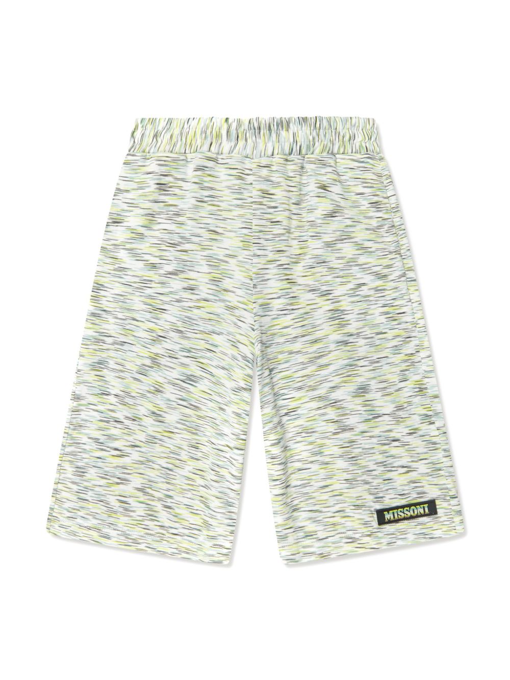 Missoni Kids Z字形图案棉短裤 - 绿色