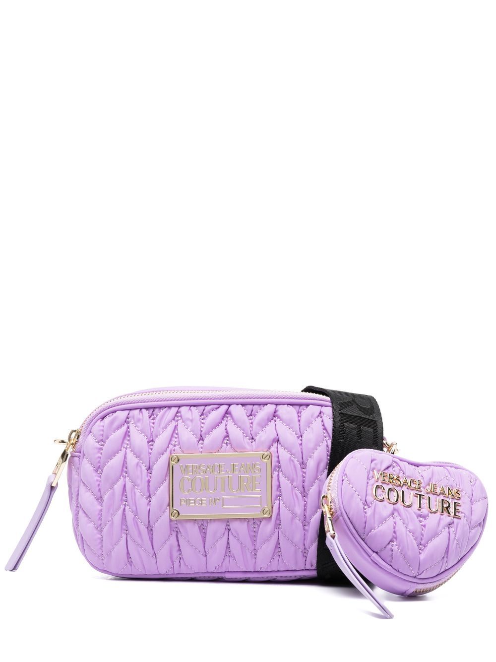 Versace Jeans Couture logo标牌斜挎包 - 紫色
