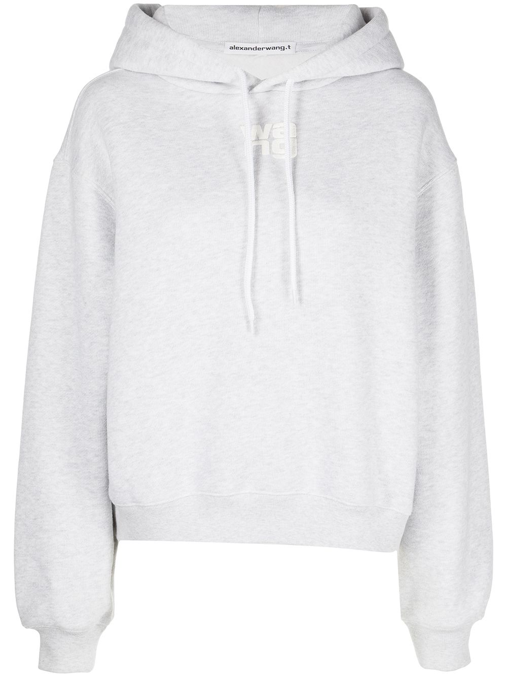 Alexander Wang 橡胶logo棉质连帽衫 - 灰色