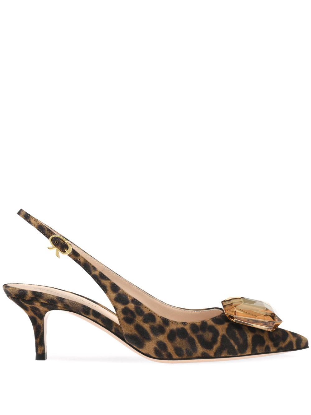 Gianvito Rossi Jaipur 豹纹中跟鞋 - 褐色