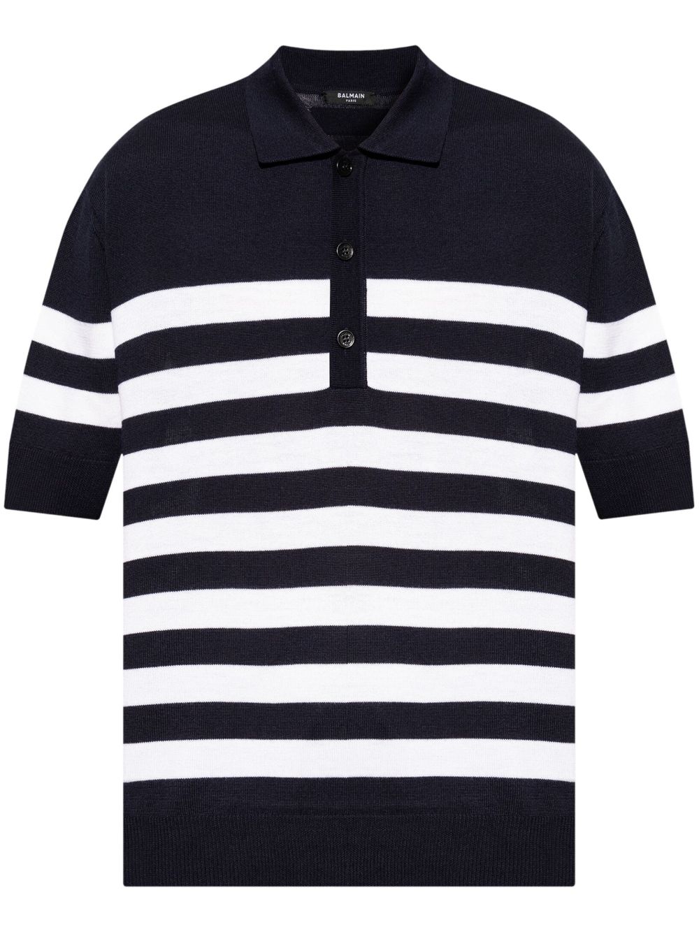 Balmain 条纹polo衫 - 蓝色