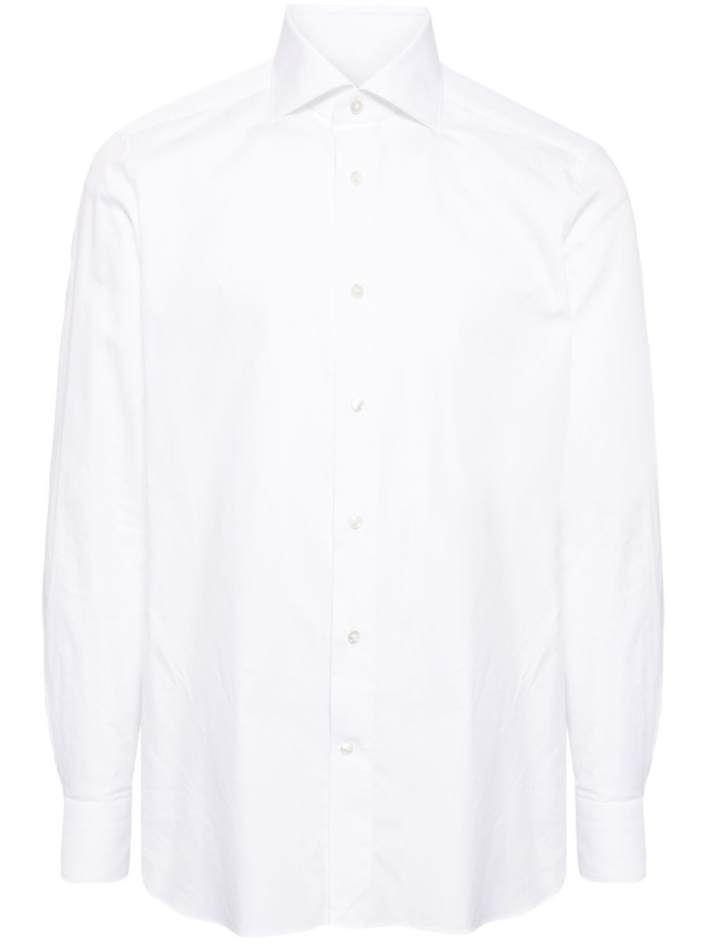 Zegna 宽领棉衬衫 - 白色