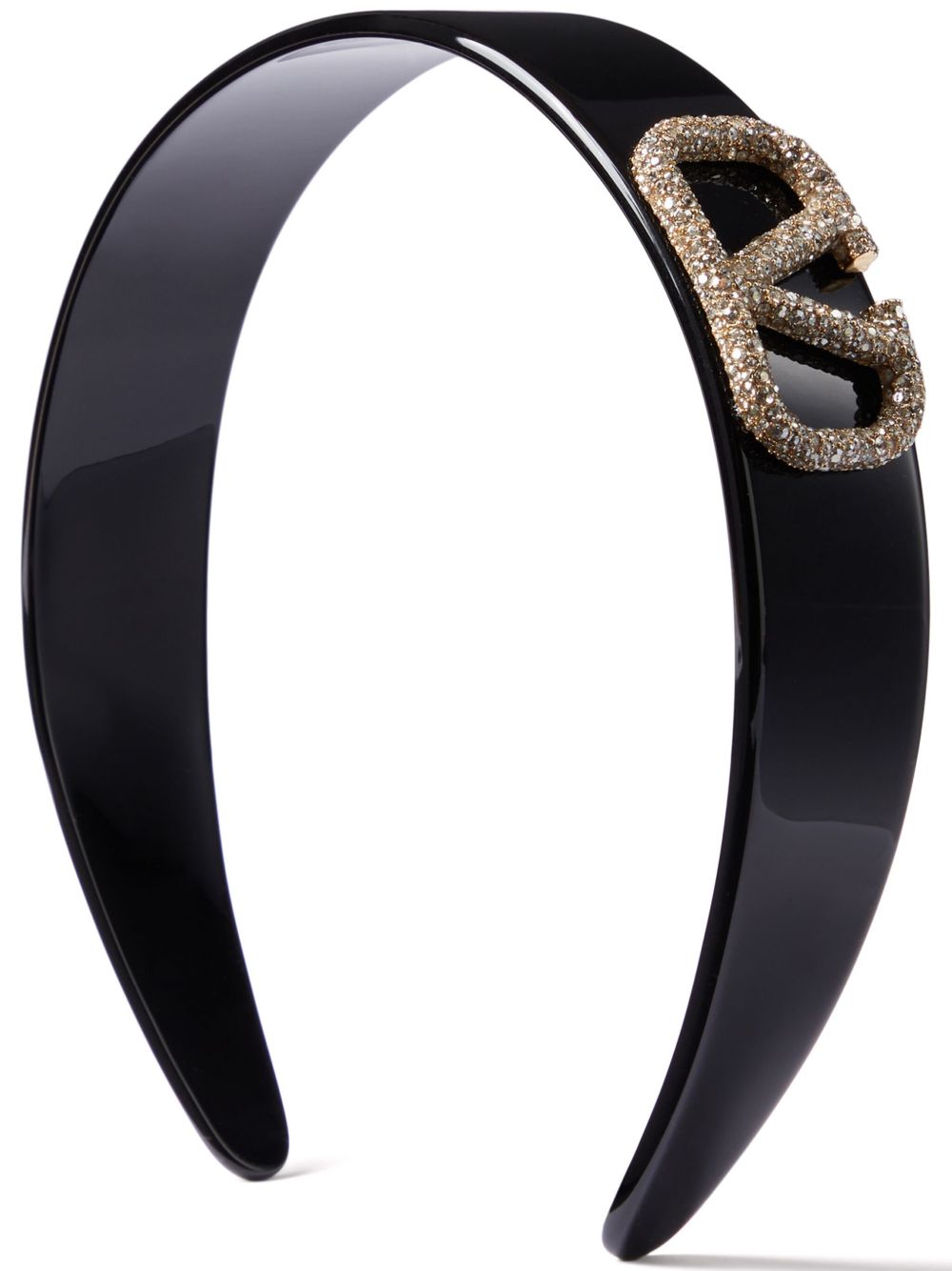 Valentino Garavani VLogo Signature 晶饰发带 - 黑色