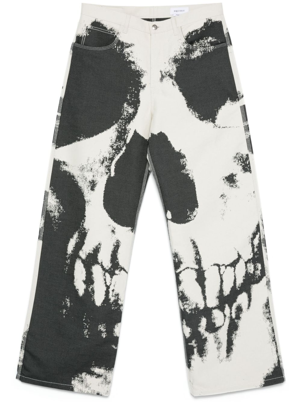 Alexander McQueen 骷髅头印花长裤 - 中性色