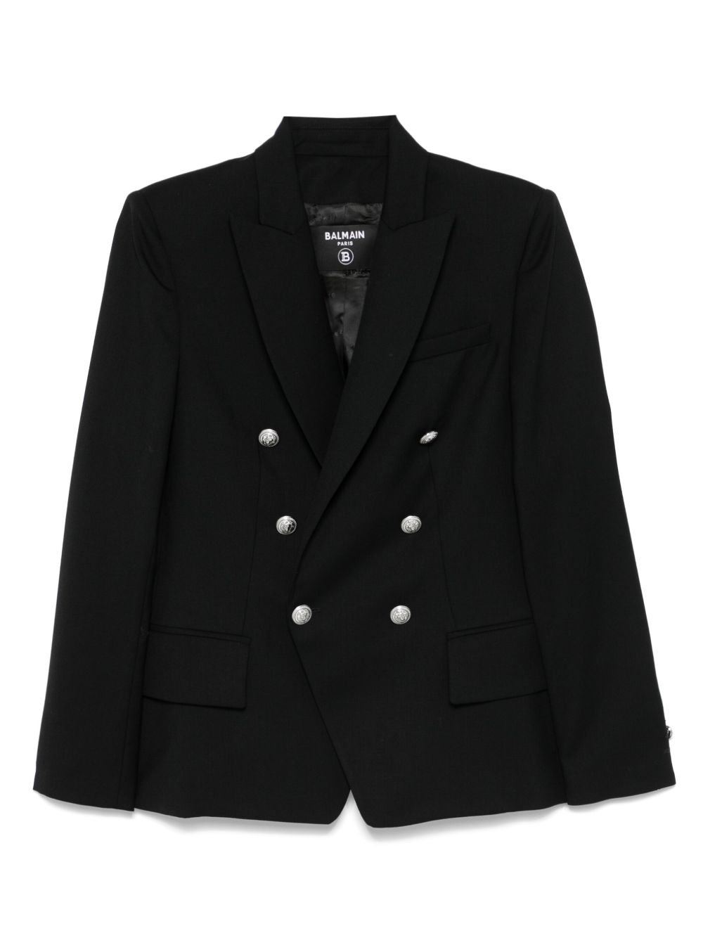 Balmain Kids 双排扣西装夹克 - 黑色