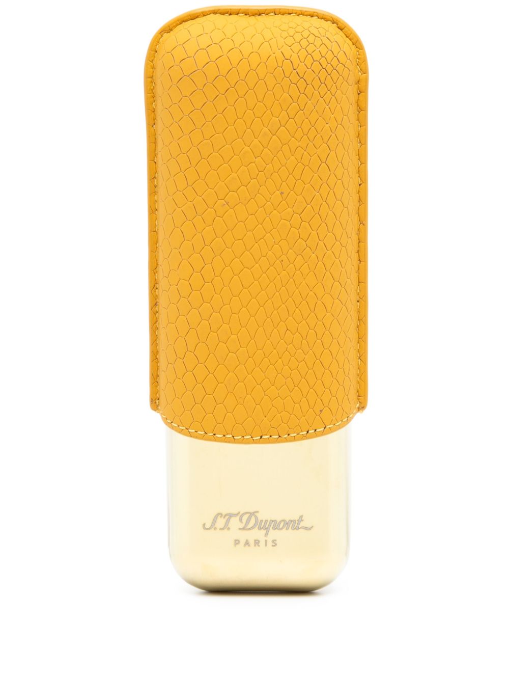 S.T. Dupont logo浮雕香烟盒 - 黄色