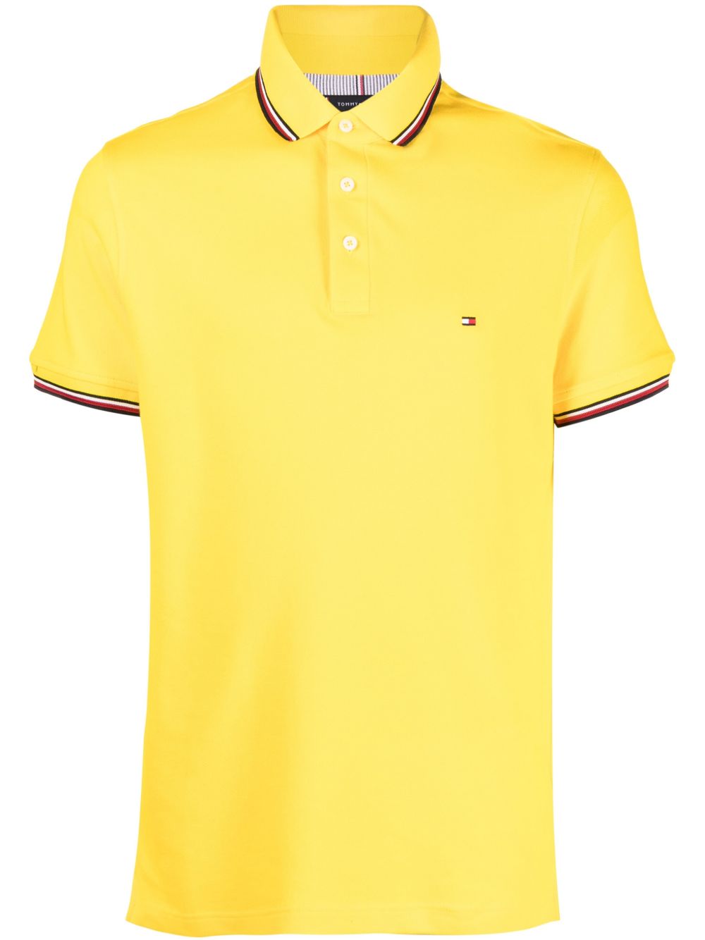 Tommy Hilfiger logo刺绣polo衫 - 黄色