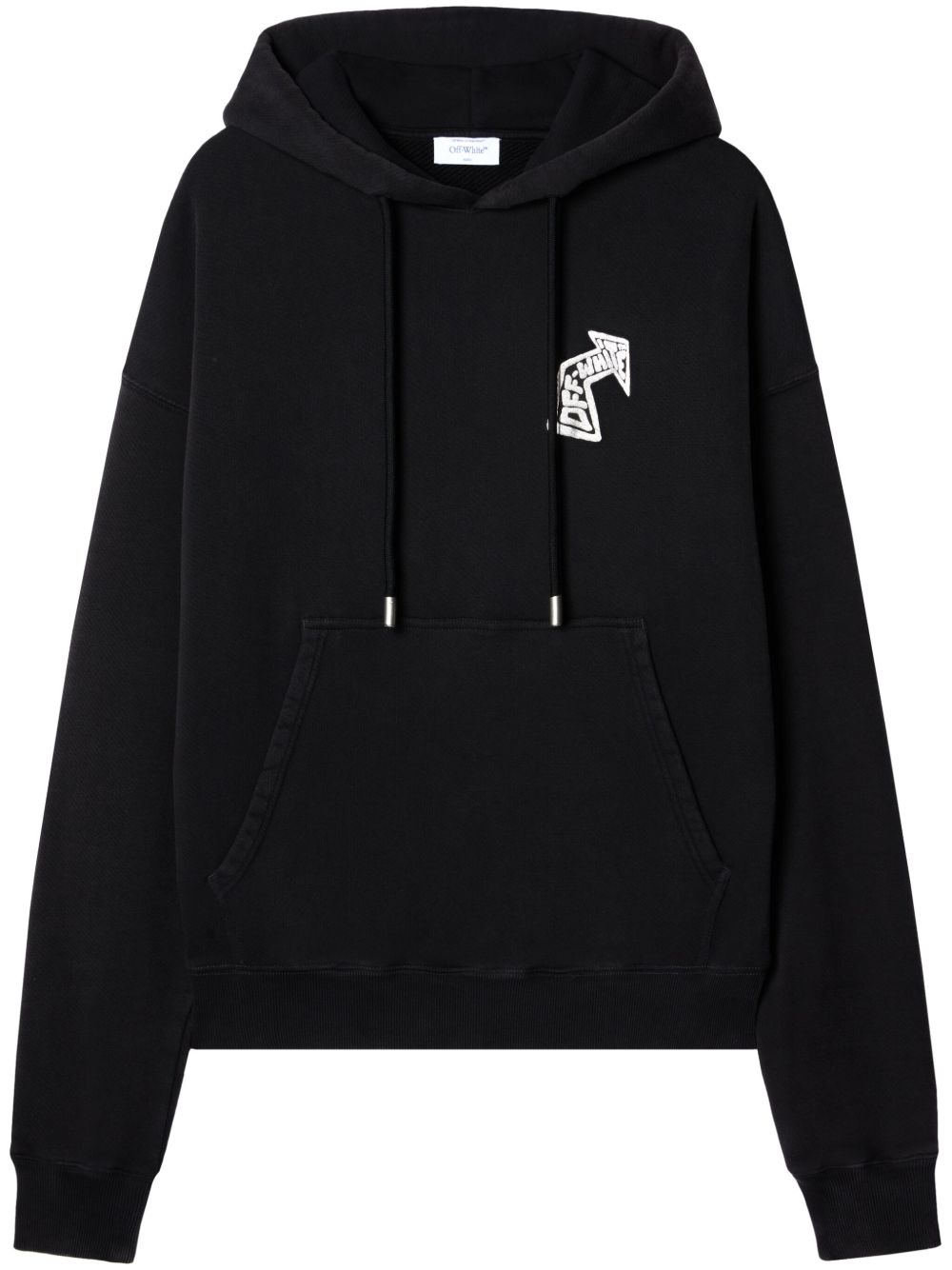 Off-White 箭头图案印花连帽衫 - 黑色