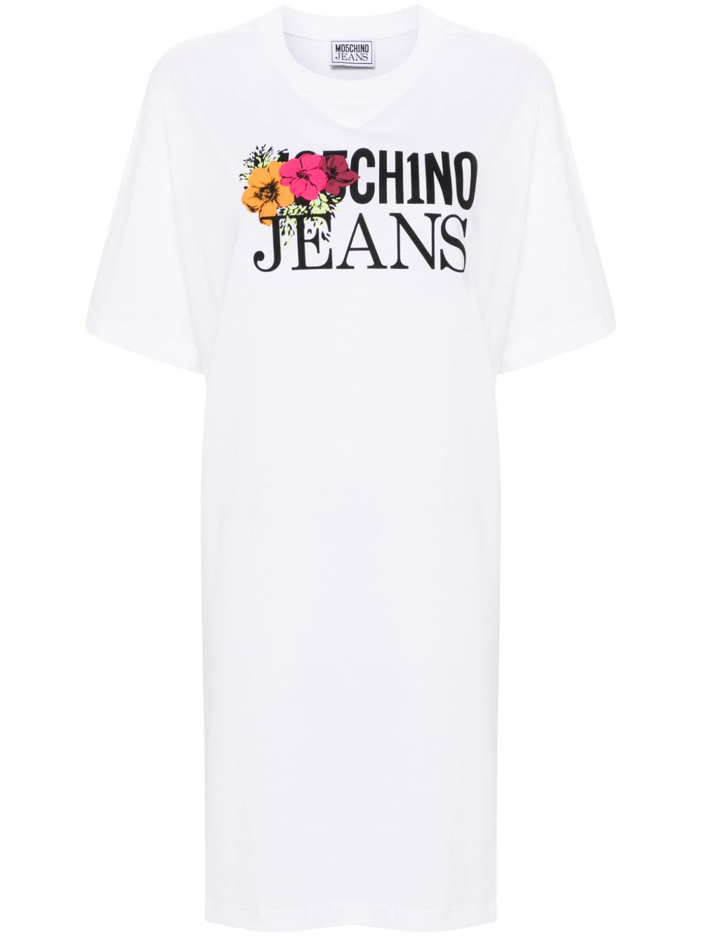 MOSCHINO JEANS logo印花连衣裙 - 白色