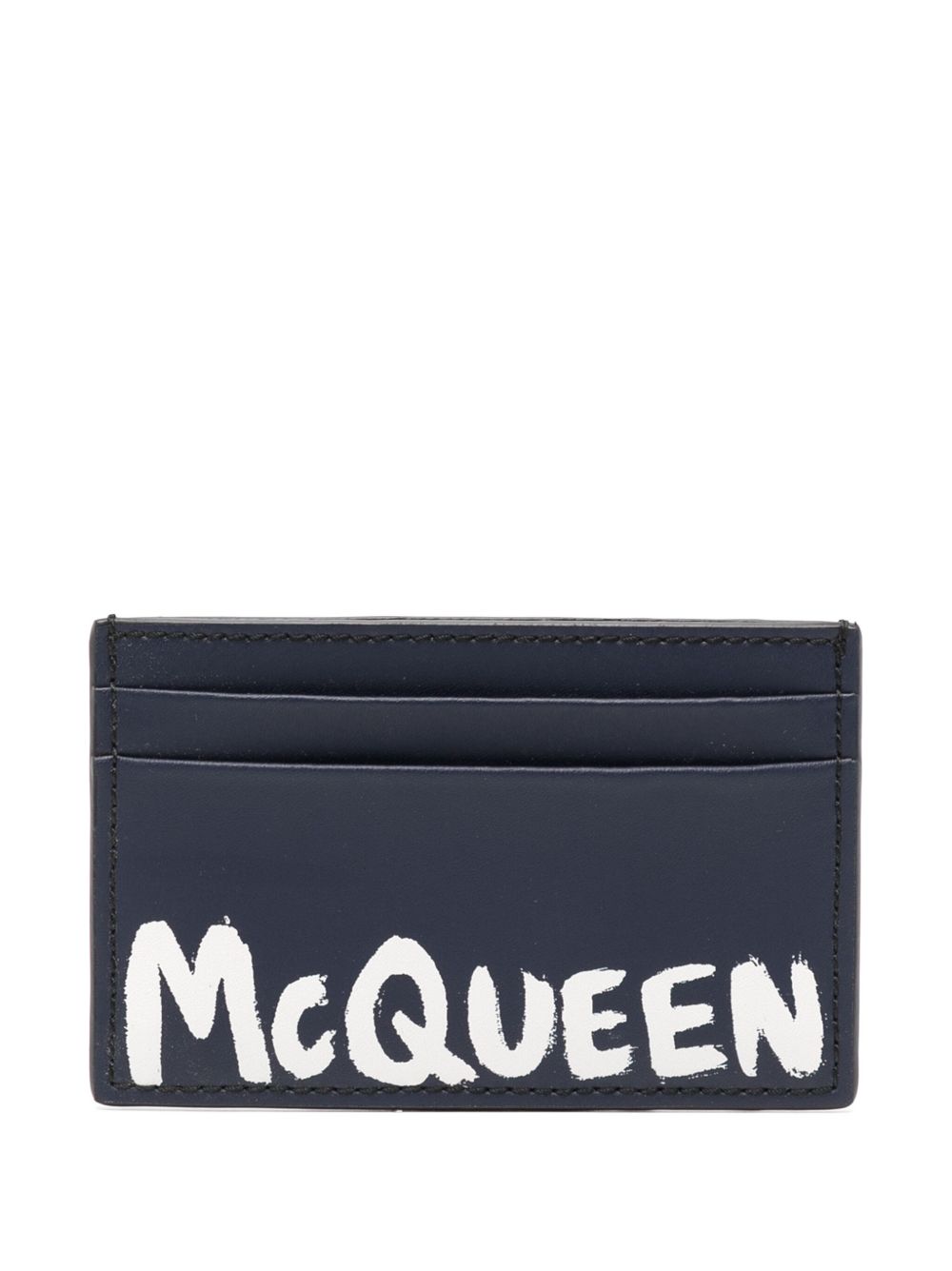 Alexander McQueen logo印花卡夹 - 蓝色