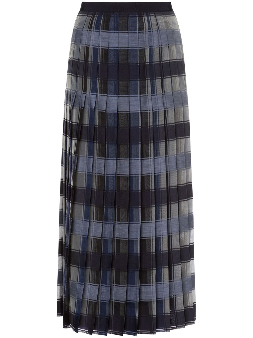 Alberta Ferretti 格纹百褶半身裙 - 蓝色