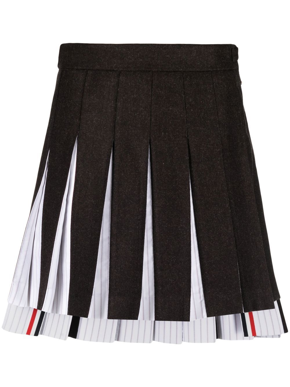 Thom Browne 羊毛混纺百褶半身裙 - 灰色