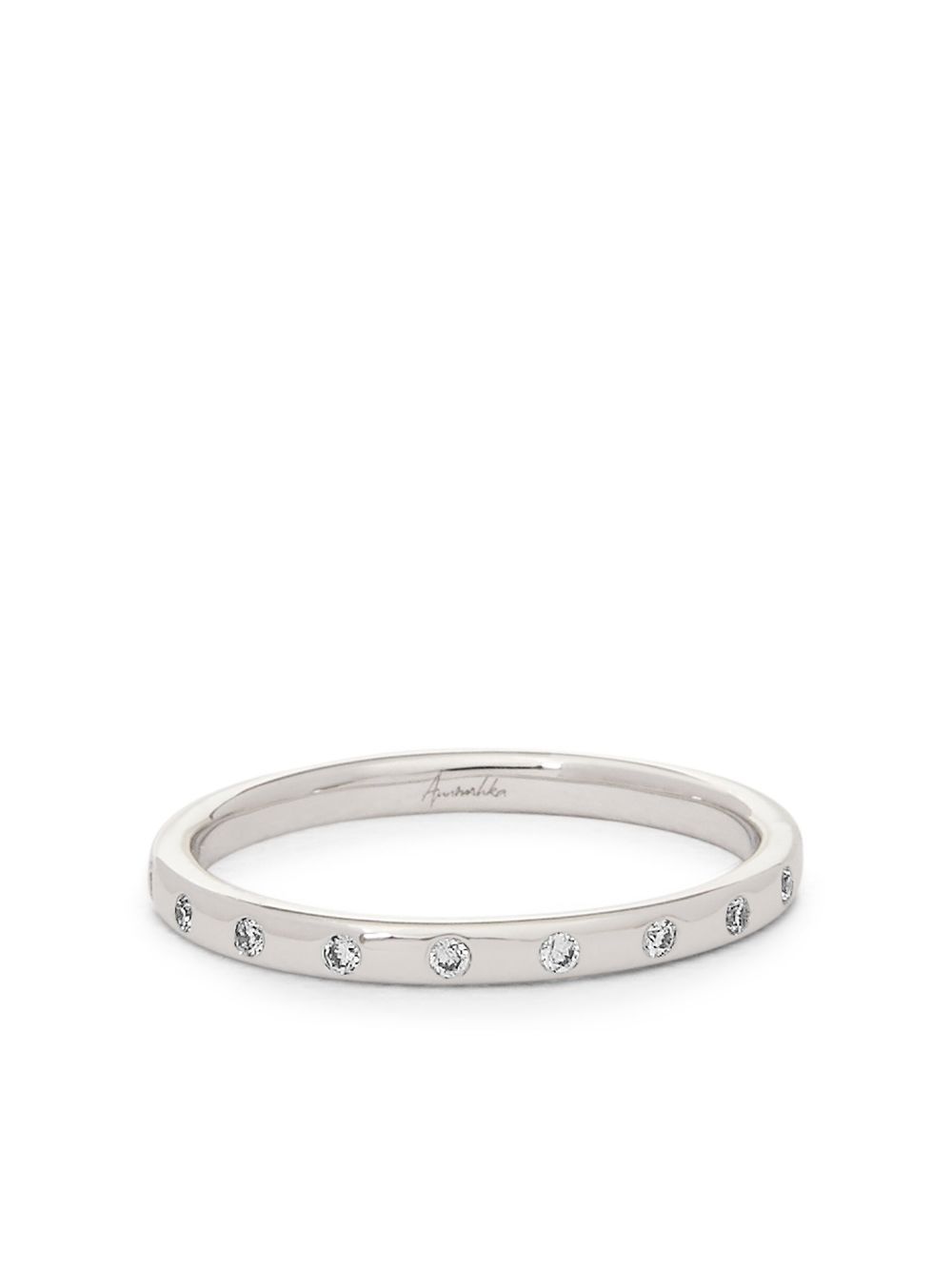 Annoushka 18K白金钻石红宝石结婚指环（2毫米） - 银色