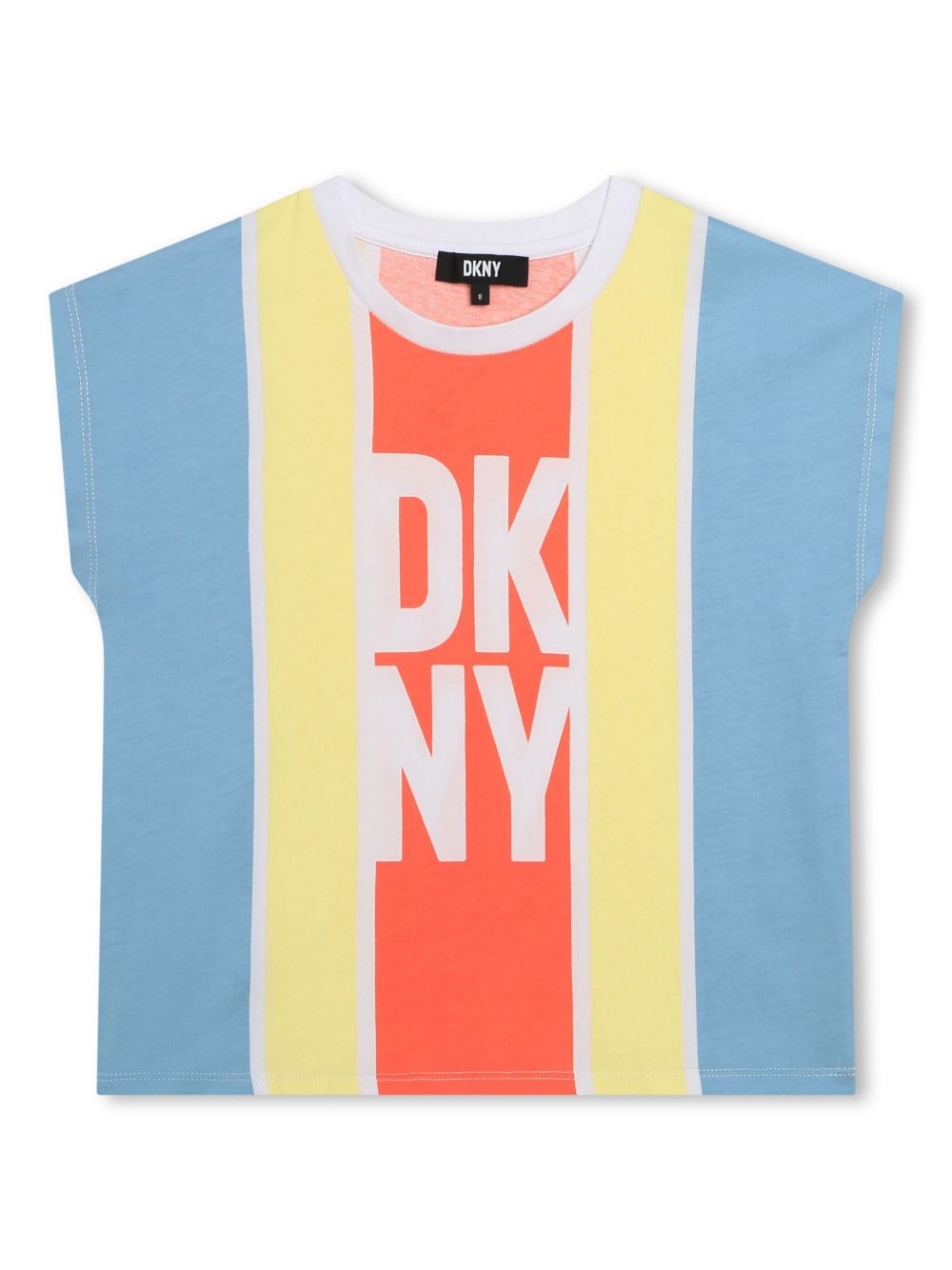 Dkny Kids 条纹棉T恤 - 蓝色