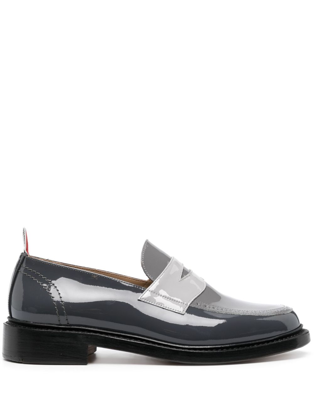 Thom Browne 漆皮经典乐福鞋 - 灰色