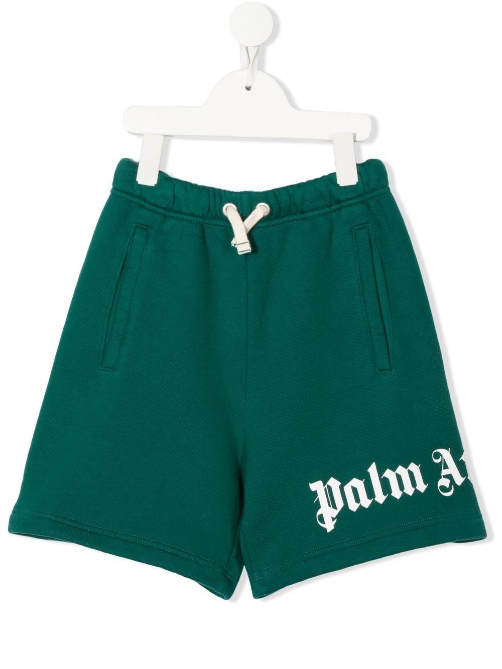 Palm Angels Kids logo印花运动短裤 - 绿色