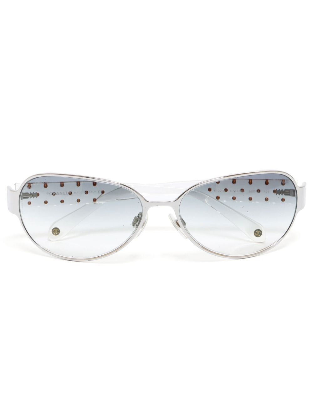 CHANEL Pre-Owned 菱纹绗缝太阳眼镜（典藏款） - 灰色