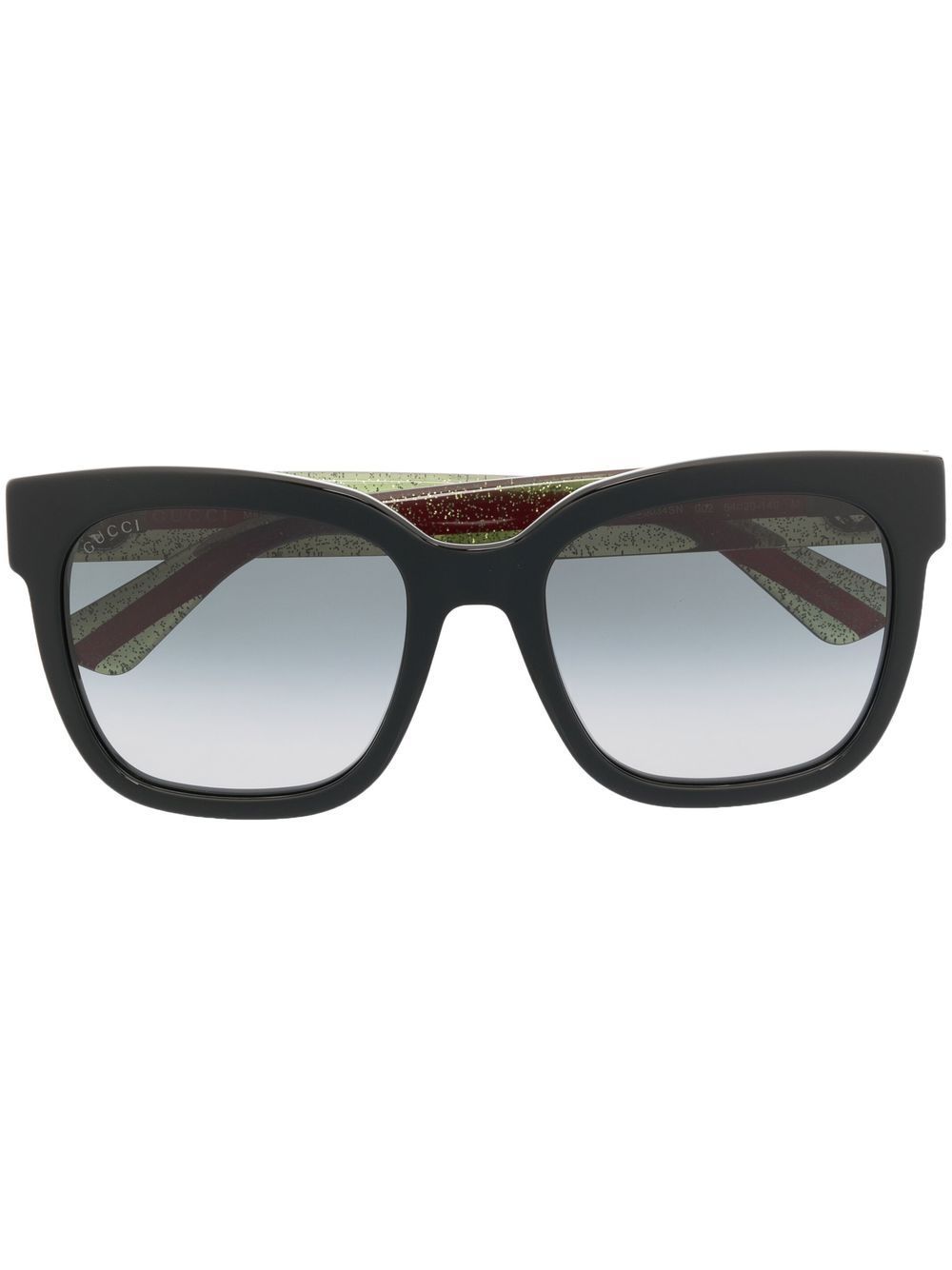 Gucci Eyewear Web 条纹方框太阳眼镜 - 黑色