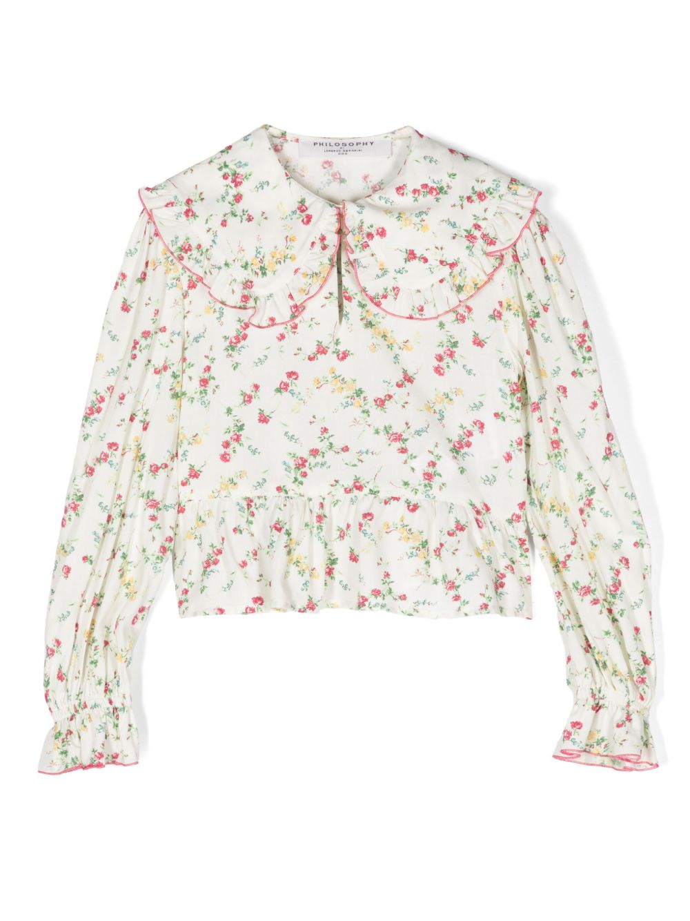 Philosophy Di Lorenzo Serafini Kids 花卉印花罩衫 - 白色