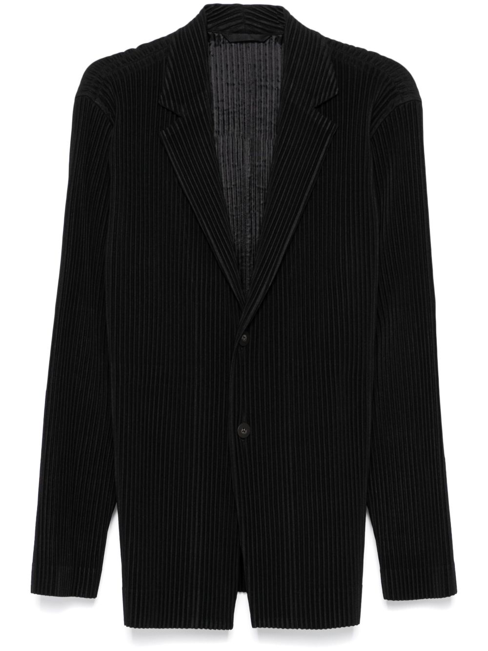 Homme Plissé Issey Miyake 细褶西装夹克 - 黑色