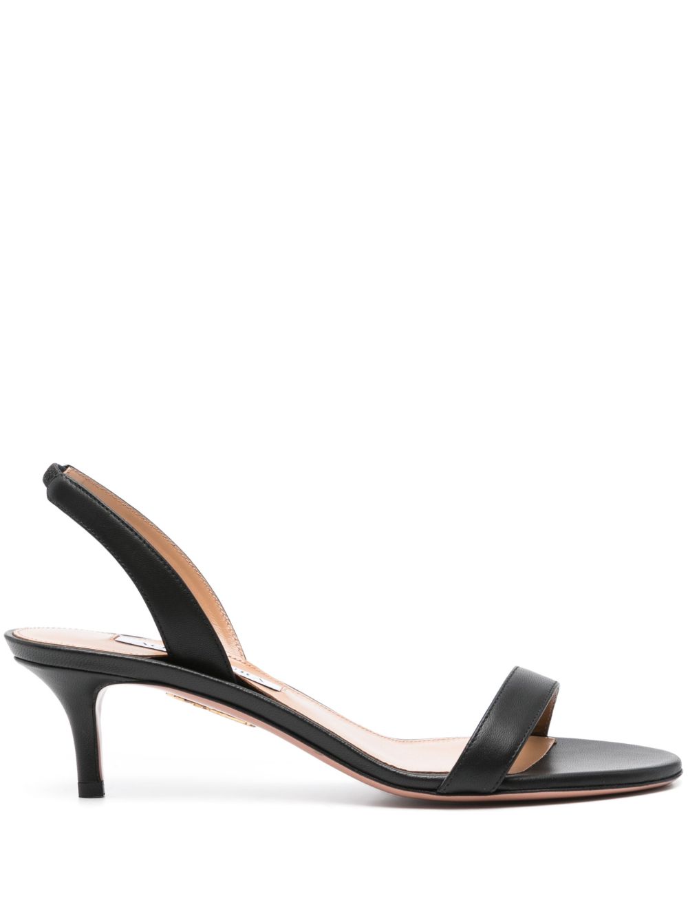 Aquazzura So Nude 中跟皮质凉鞋 - 黑色