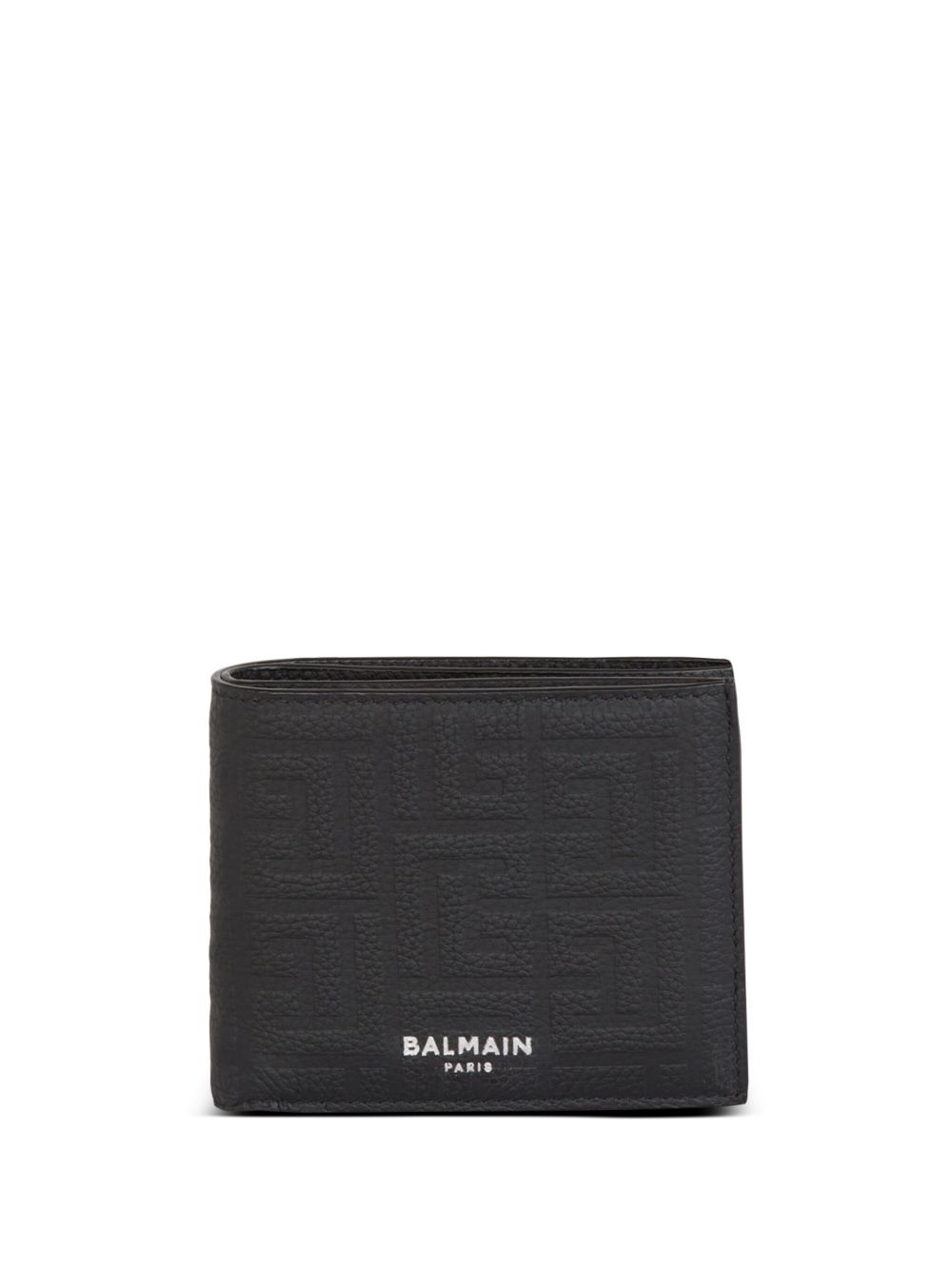 Balmain 经典logo压纹对折钱包 - 黑色