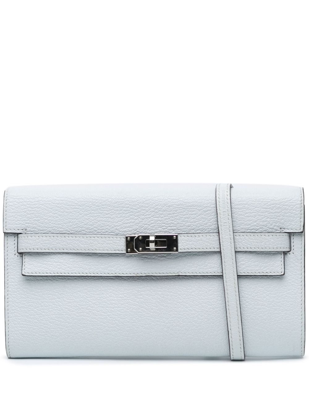 Hermès Pre-Owned Chevre Mysore Kelly To Go Wallet 斜挎包（2021年典藏款） - 蓝色