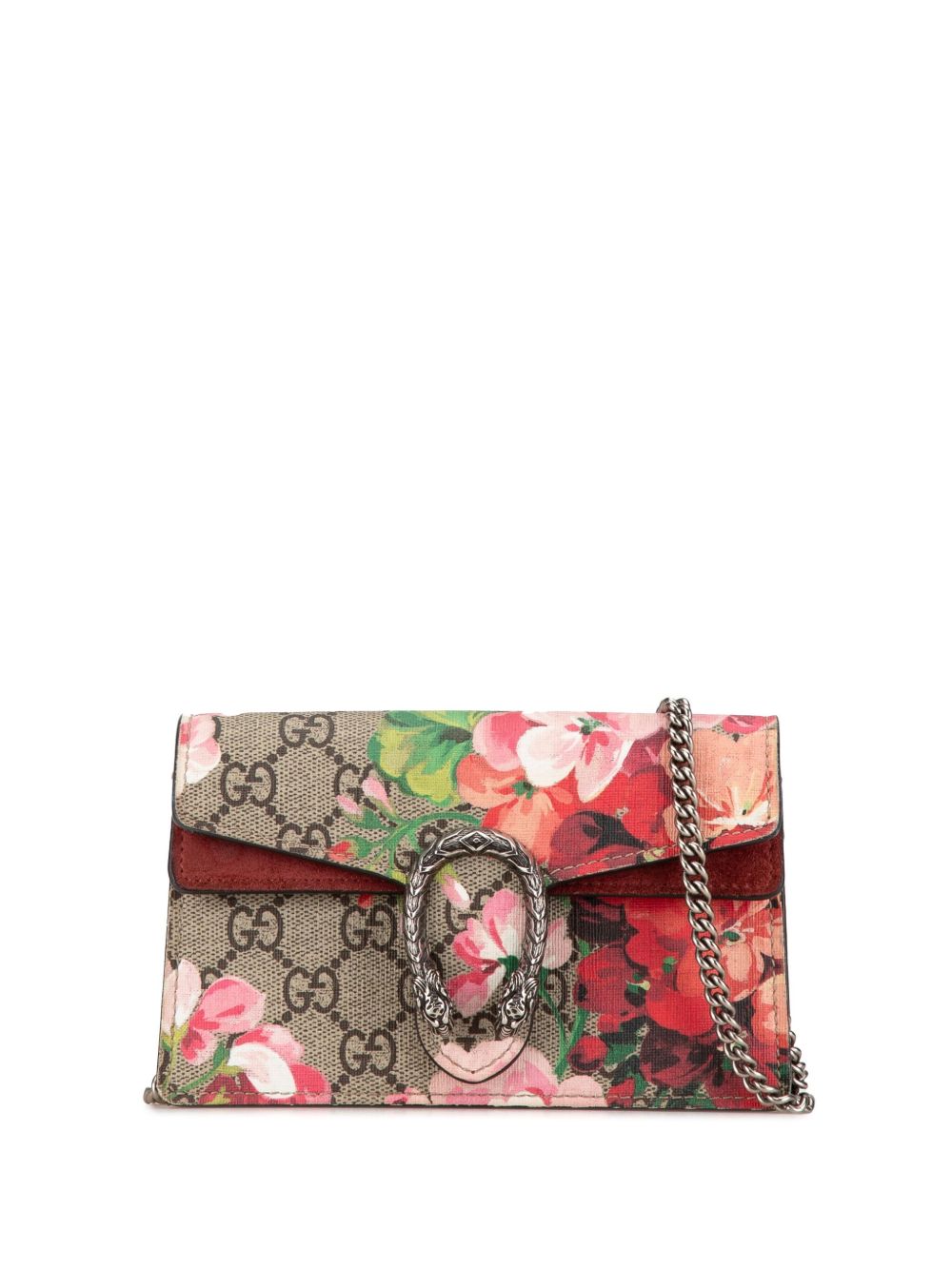 Gucci Pre-Owned GG Supreme Blooms Dionysus 超迷你斜挎包（2000-2015年典藏款） - 褐色