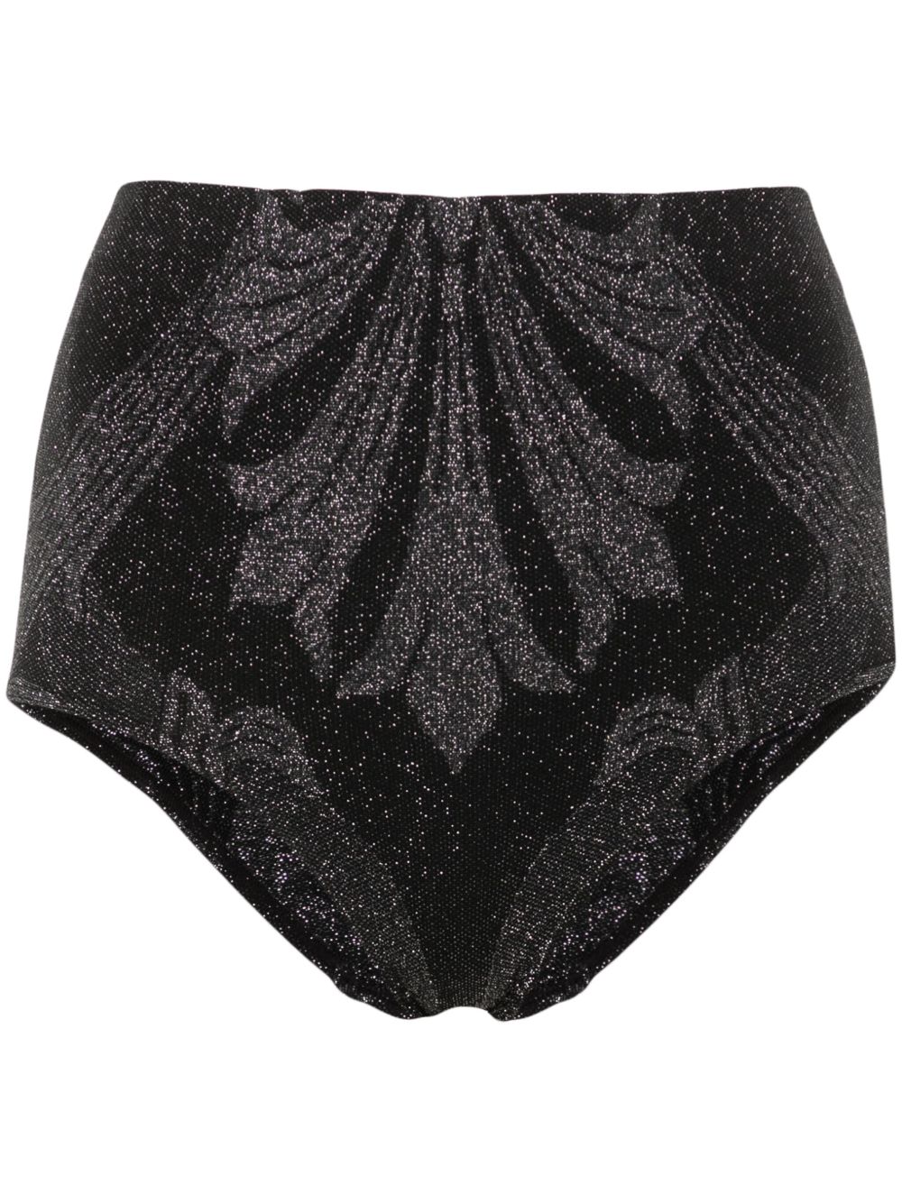 Wolford x ETRO 提花金银丝迷你短裤 - 灰色