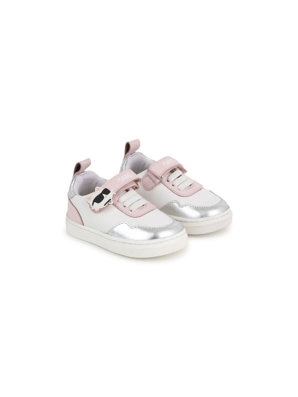 Karl Lagerfeld Kids logo印花拼接运动鞋 - 中性色