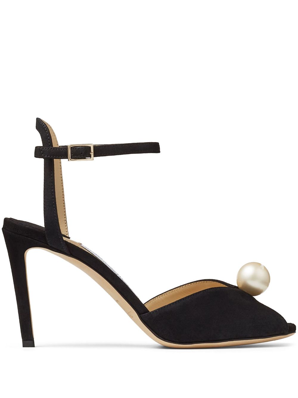 Jimmy Choo Sacora 珠饰高跟凉鞋 - 黑色