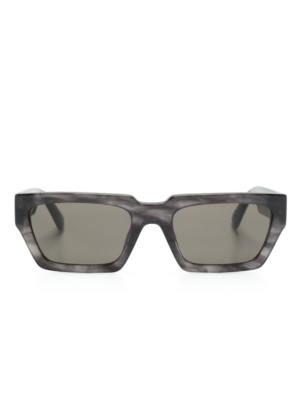 Moschino Eyewear 橡胶logo长方形镜框太阳眼镜 - 灰色
