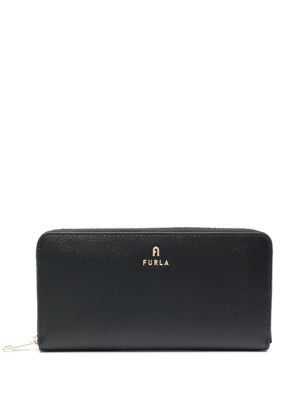 Furla logo标牌皮质钱包 - 黑色