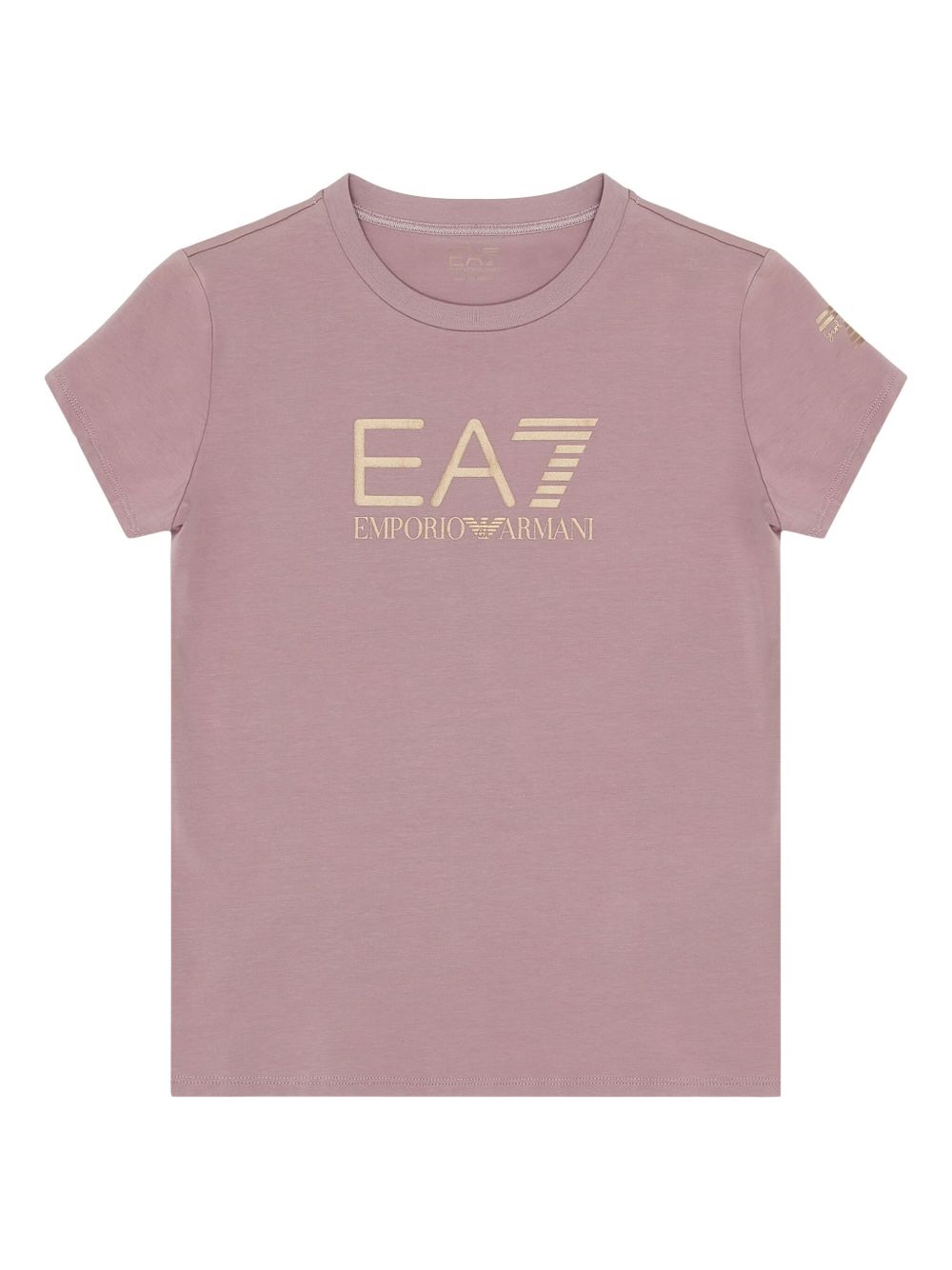 Emporio Armani Kids logo刺绣T恤 - 粉色