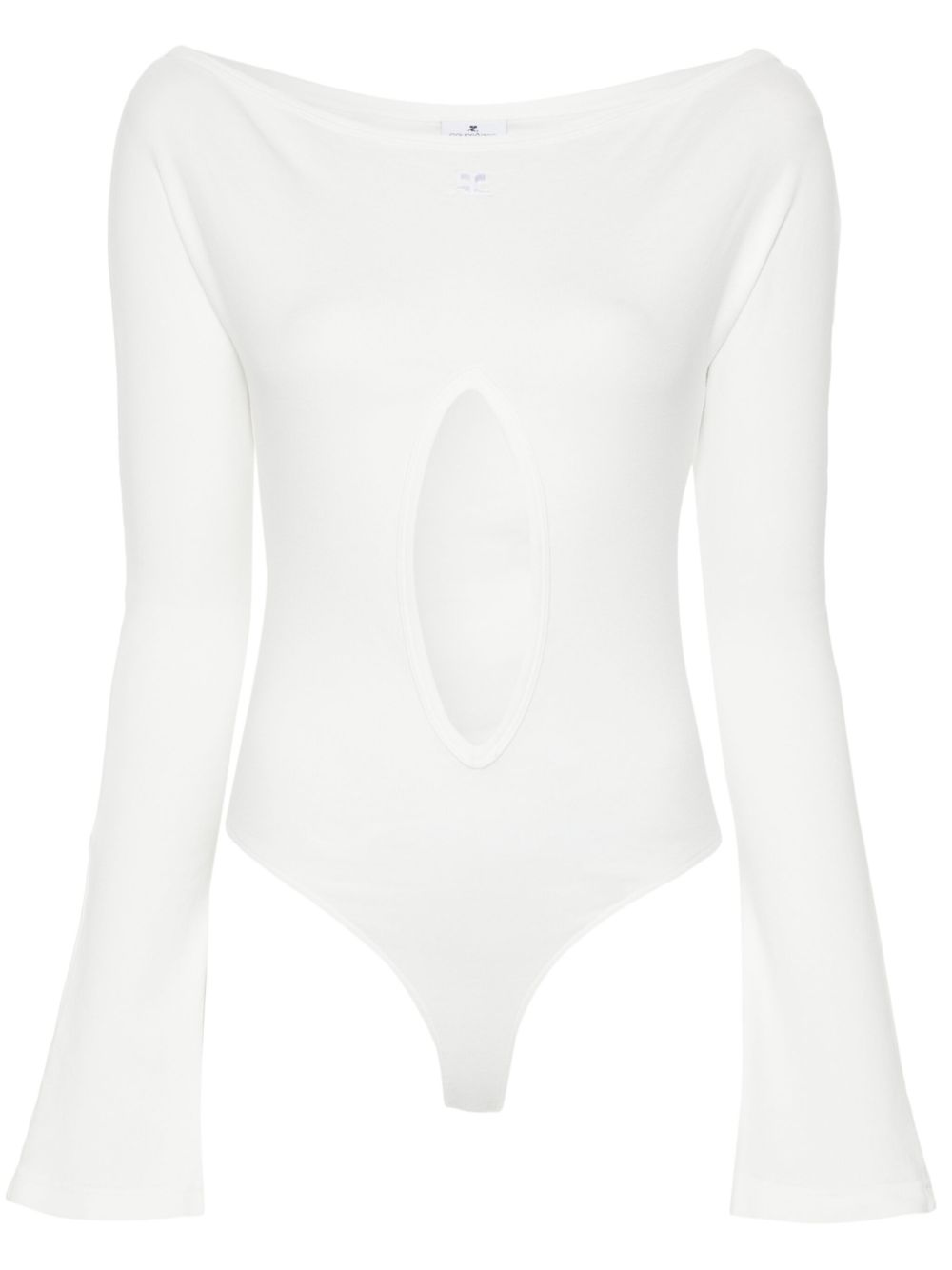 Courrèges 镂空连体紧身衣 - 白色