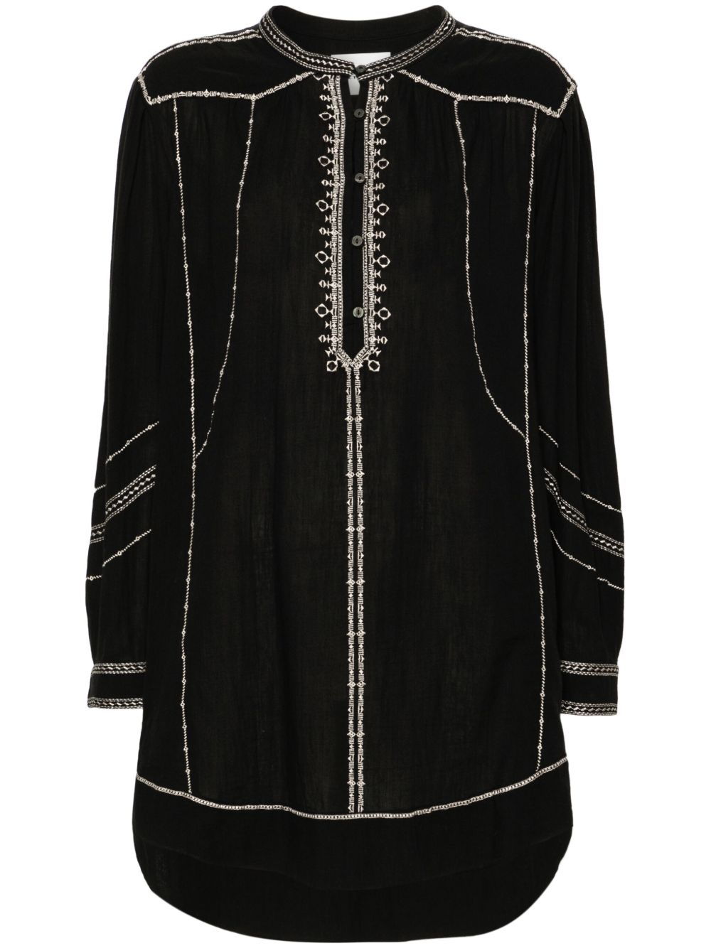 MARANT ÉTOILE Pradel 刺绣中长连衣裙 - 黑色