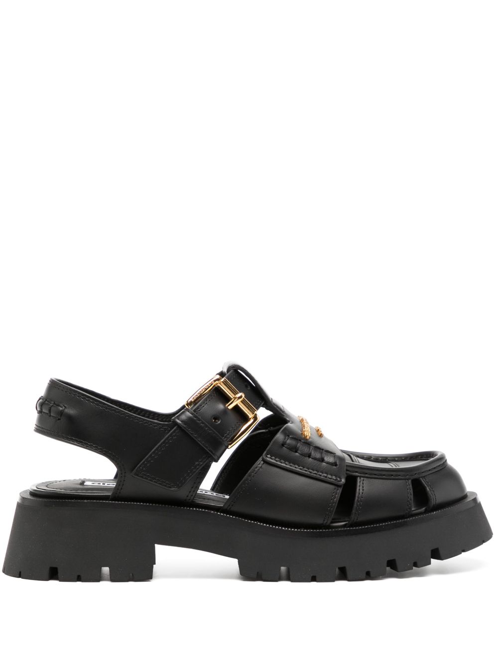 Alexander Wang Carter 笼形皮质凉鞋 - 黑色
