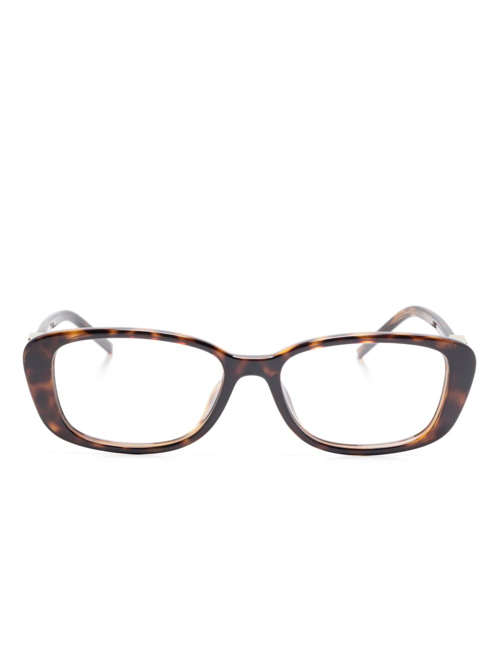 Gucci Eyewear 长方形镜框眼镜 - 褐色