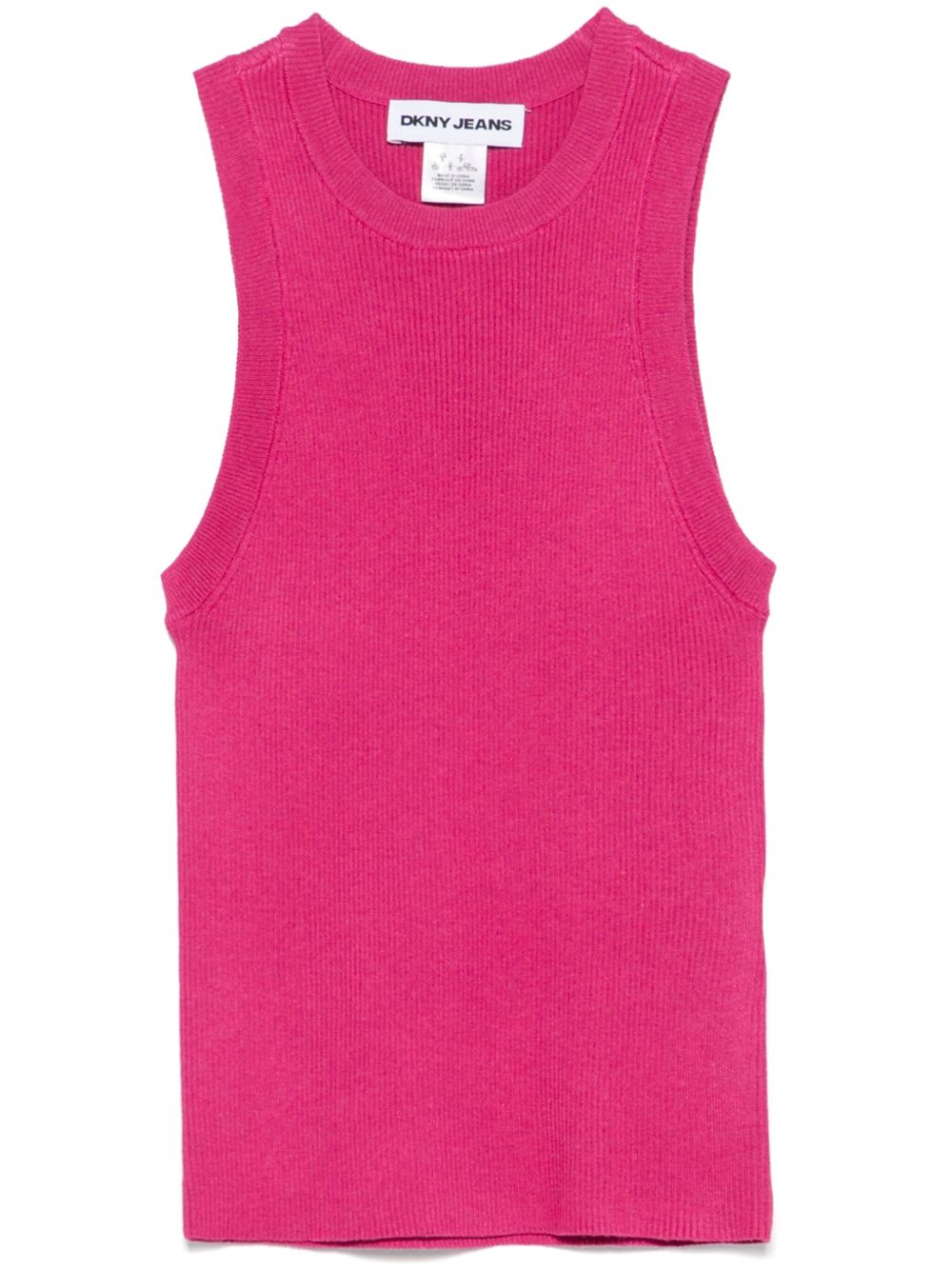 DKNY ribbed-knit tank top - 粉色