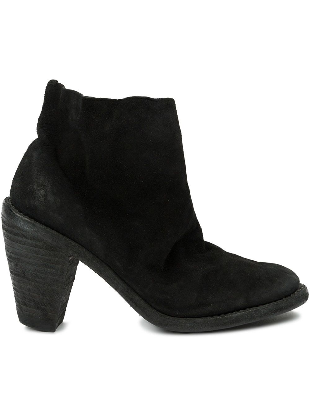 Guidi 粗跟短靴 - 黑色