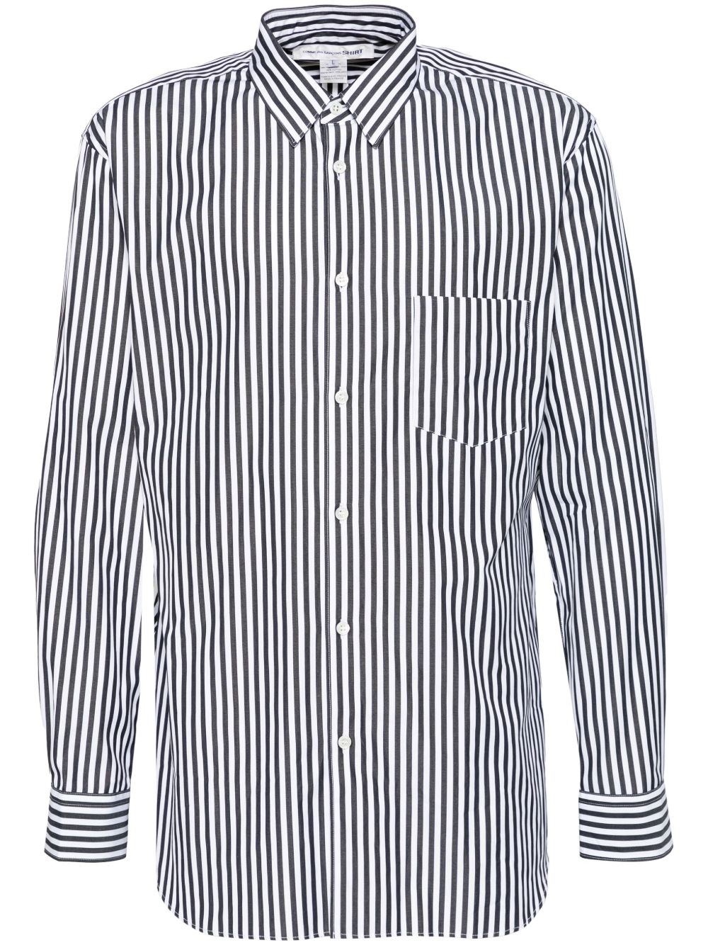 Comme Des Garçons Shirt 直条纹长袖衬衫 - 黑色