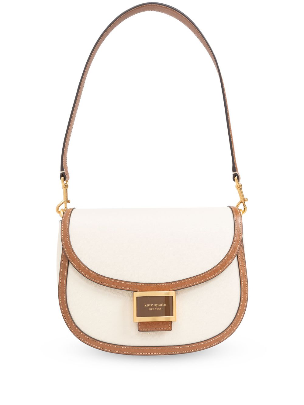 Kate Spade Katy logo标牌皮质单肩包 - 中性色