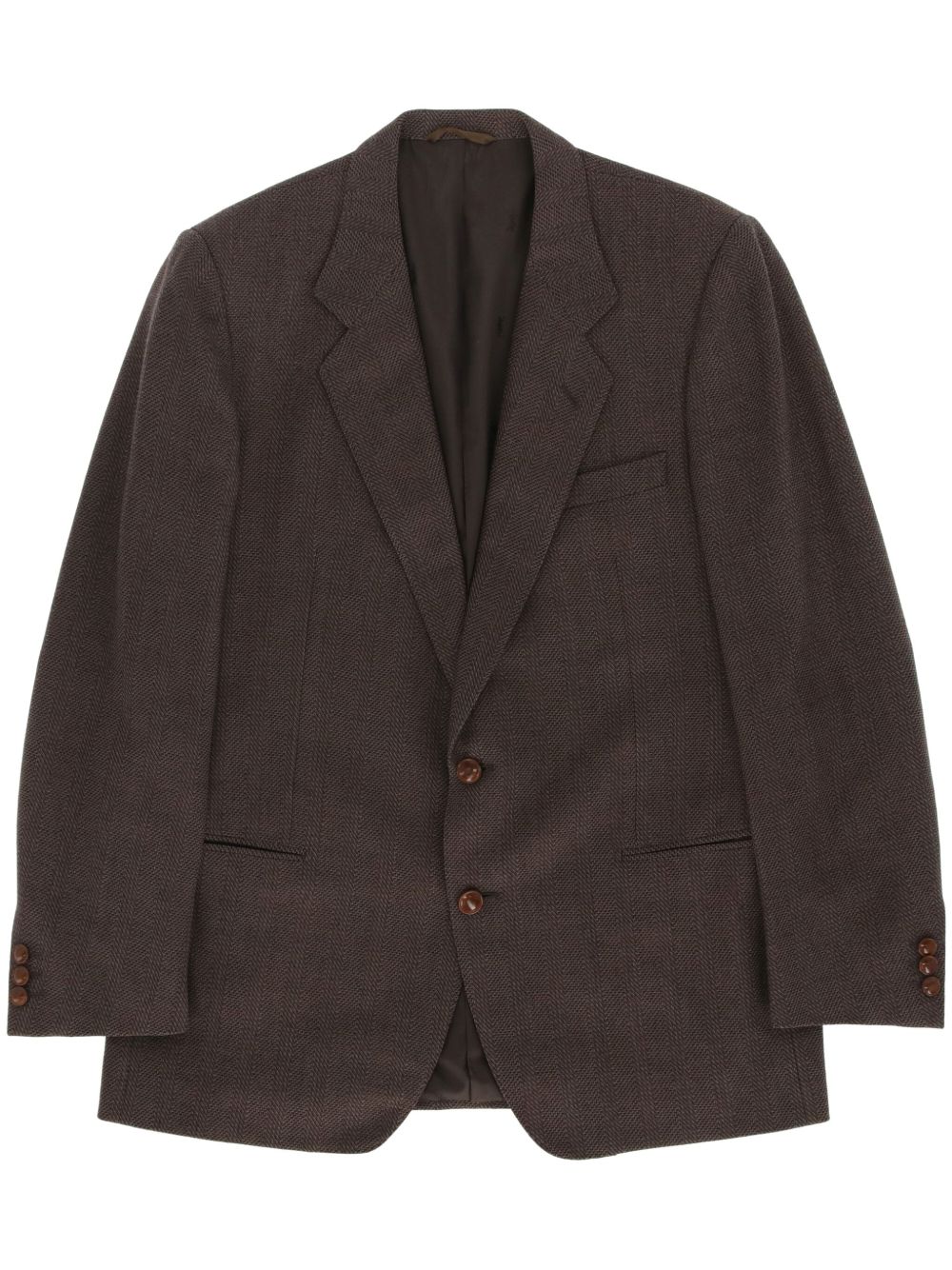 Saint Laurent Pre-Owned 羊毛西装夹克（1990年代典藏款） - 褐色
