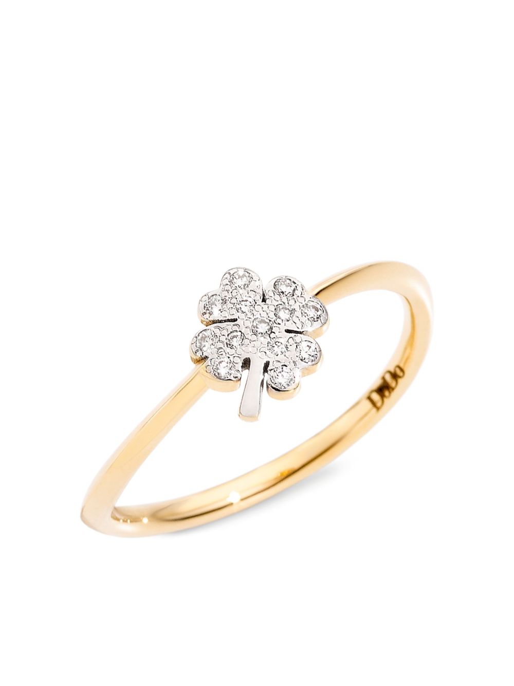 Dodo 18kt yellow gold Clover diamond ring - 金色