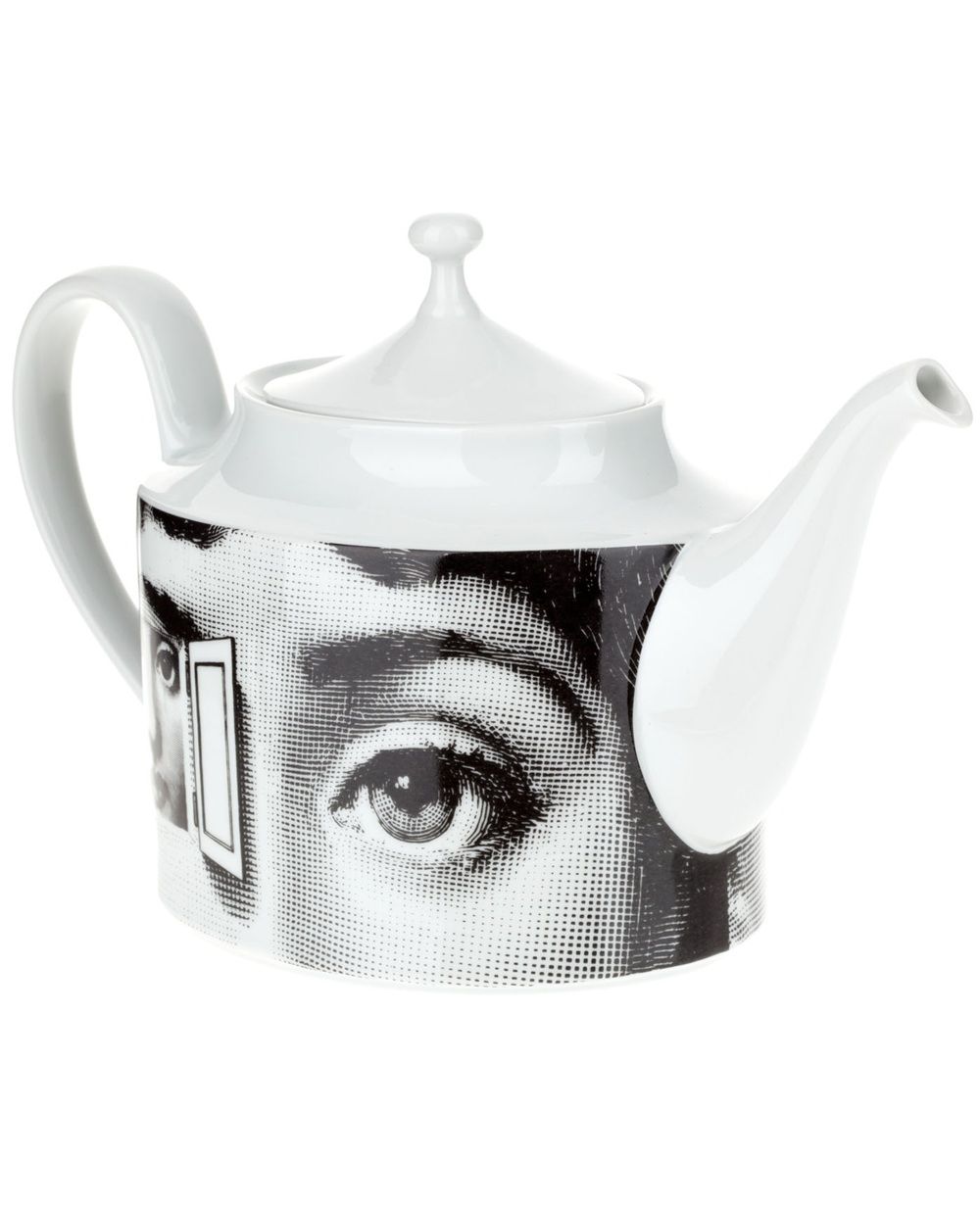 Fornasetti 插画印花茶壶 - 白色
